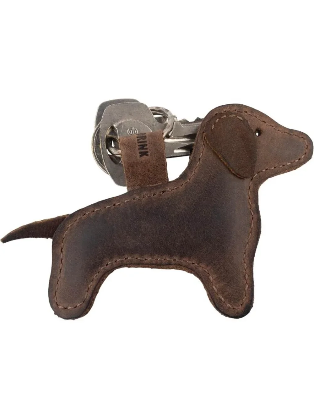 Cute Dachshund Keychain | Handmade Leather Dog Keyring | Adorable Stuffed Animal